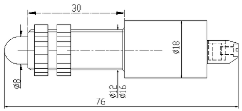 Схема габаритных размеров арматуры светодиодной АСКМ-С-12У-ПМ и АСКМ-С-12У-50мА-2к