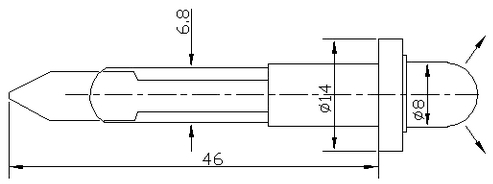 Схема габаритных размеров светодиодного устройства АСКМ-С-12Л-8БС