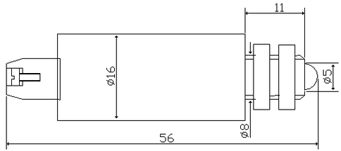Схема габаритных размеров арматуры светодиодной АСКМ-С-8-ПМ, АСКМ-С-50мА-2к