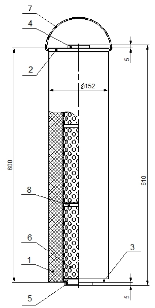 Общий вид и габаритные размеры фильтропакета ФП-3ПС