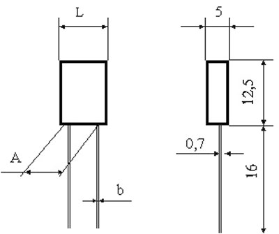 Размеры резистора Р2-67