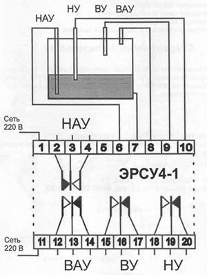 Схема подключения регулятора-сигнализатора