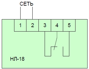 Схема подключения реле НЛ-18-1 и НЛ-18-2