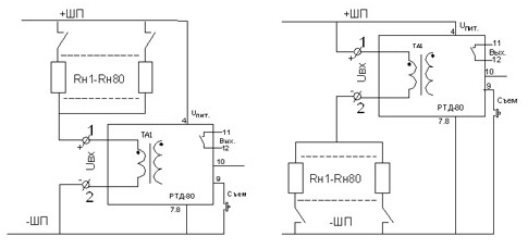 Схема реле тока РТИ-80