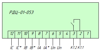 Схема внешних подключений реле РДЦ-01-053 и РДЦ-01-203