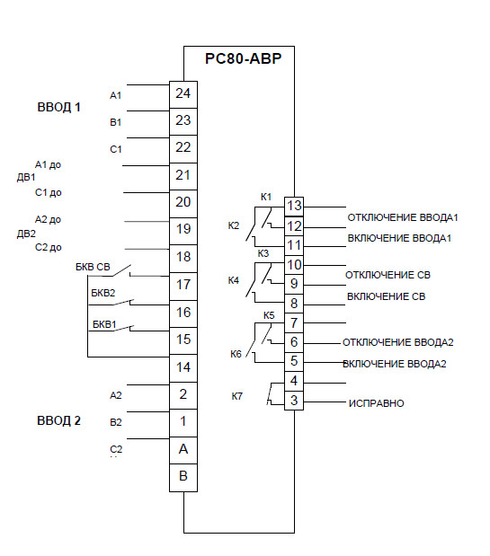 Схема подключения РС80-АВРМ