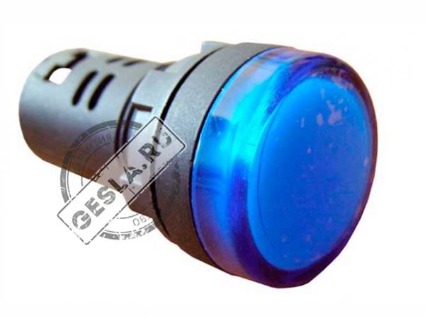 Арматура светосигнальная AD22-22DS синяя 24 В AC/DC фото 1
