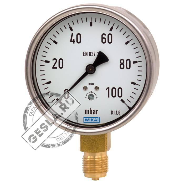 Манометр с мембранной коробкой, для низких диапазонов давления, медный сплав фото 1