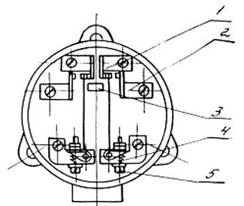 Рис.1. Схема контактной части реле РКС-М