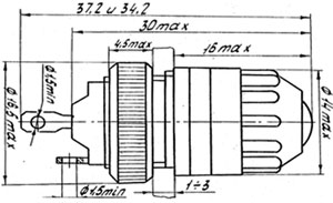 Рис.1. Габаритный чертеж фонаря сигнального ФРМ-2