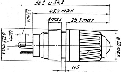 Рис.1. Габаритный чертеж фонаря сигнального ФШМ-1