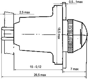 Рис.1. Габаритный чертеж сигнального фонаря МФС-1