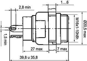 Рис.1. Габаритный чертеж патрона ПРМ-1
