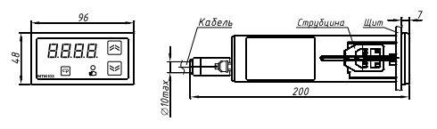 Рис.2 Схема габаритных размеров задатчика тока МТМ-103-01