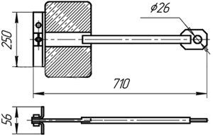 Рис.1. Схема габаритных размеров проходного анкера К809