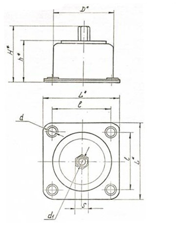 Рис.1. Габаритный чертеж амортизатора АД-3А