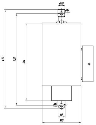 Рис.1. Схема габаритных размеров электромагнита ЭМТ 23-5