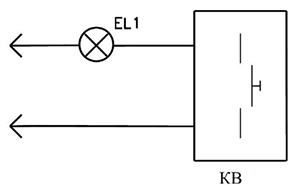 Рис.1. Схема подключения коридорного выключателя типа КВ1.1