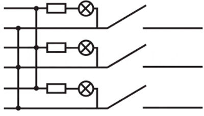 Рис.2. Схема электрическая переключателя KCD2-3101N